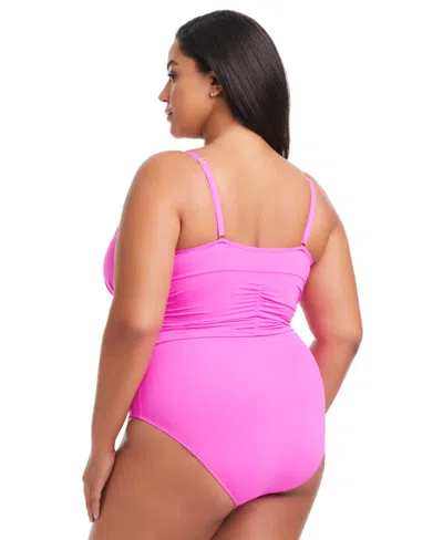 Bleu Rod Beattie Women's Plunging V-neck One-piece Swimsuit In Pink