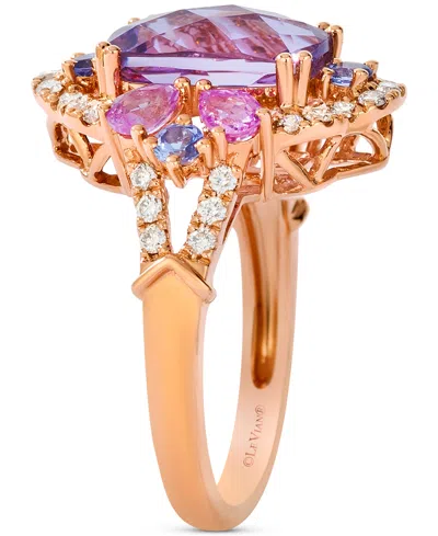 Le Vian Multi-gemstone (4-3/8 Ct. T.w.) & Nude Diamond (3/8 Ct. T.w.) Statement Ring In 14k Rose Gold