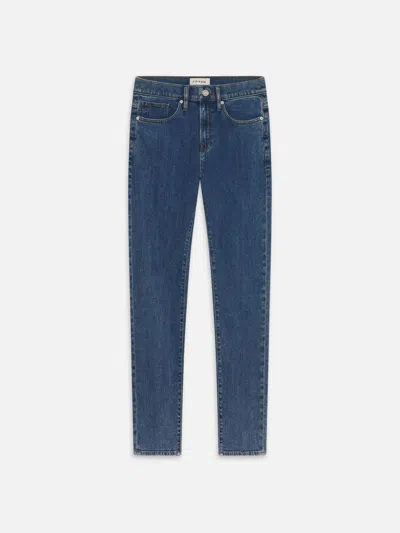 Frame Five-pocket Design Straight Jeans In Blue