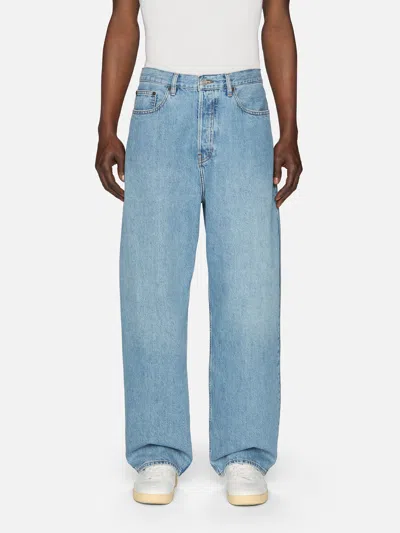 Frame The Baggy High-rise Wide-leg Jeans In Blue