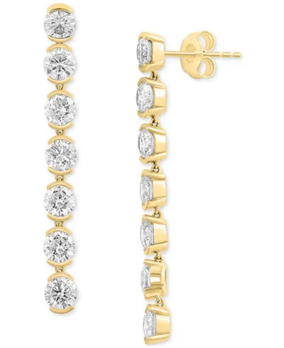Effy Collection Effy Lab Grown Diamond Linear Drop Earrings (3-3/8 Ct. T.w.) In 14k Gold