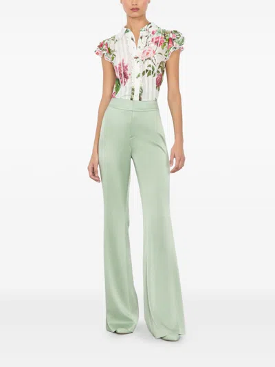 Alice And Olivia Minda Silk Blouse In White