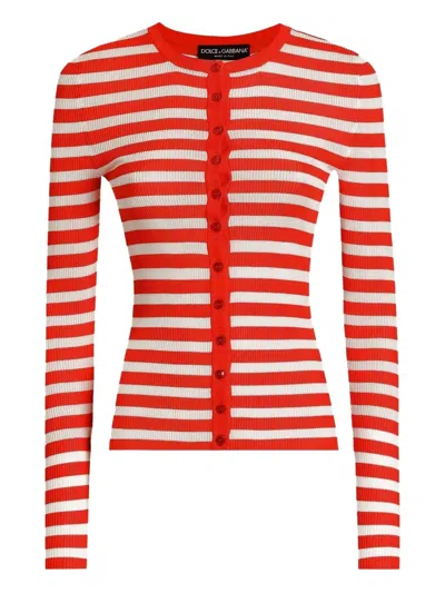 Dolce & Gabbana Striped Viscose Cardigan