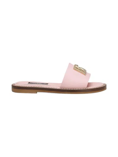 Dolce & Gabbana Dg-plaque Slides In Pattern