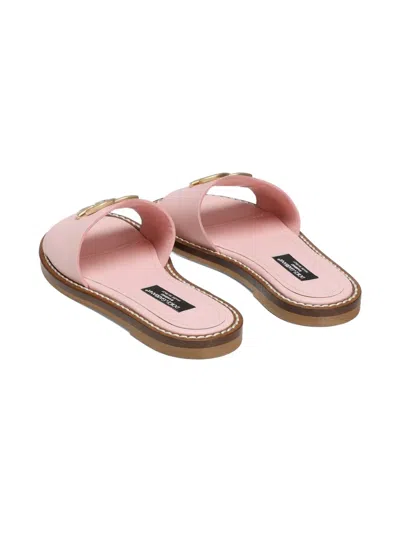 Dolce & Gabbana Dg-plaque Slides In Pattern