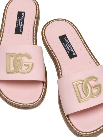 Dolce & Gabbana Dg-plaque Slides In Pattern