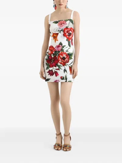 Dolce & Gabbana Flower-print Dress In White