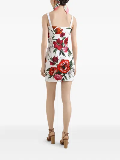 Dolce & Gabbana Flower-print Dress In White