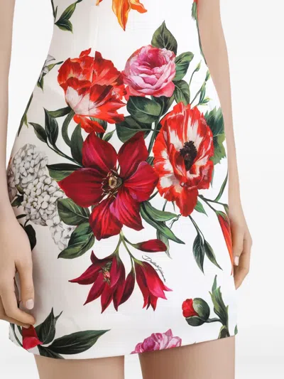 Dolce & Gabbana Flower-print Dress In White