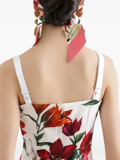 Dolce & Gabbana Flower-print Dress In White