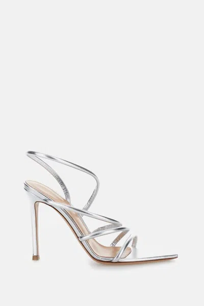 Gianvito Rossi 105mm Metallic Leather Sandals In Metallic