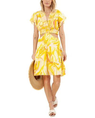 Hale Bob Mini Dress In Yellow
