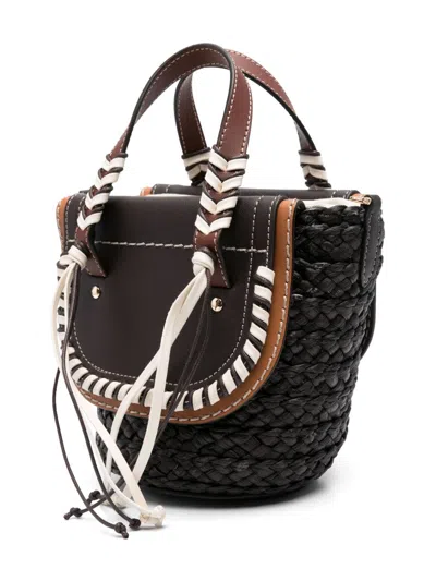 Cuba Lab 'habanera Fringes Ebony' Brown Tote Bag In Neutral