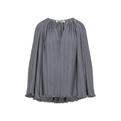 Lanvin Flowing Blouse With Intricate Pleating And Tie Closure