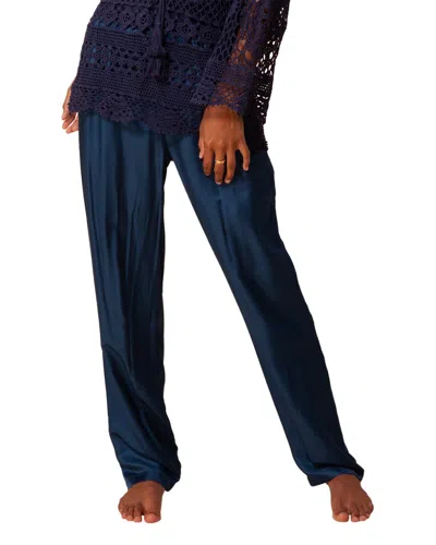Hale Bob Emely Washed Solid Charmeuse Pant In Blue