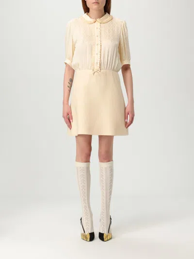 Valentino Crepe Couture Short Dress In Neutral