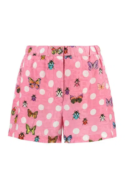 Versace Butterfly Polka Dot Elastic Waist Shorts