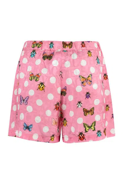 Versace Butterfly Polka Dot Elastic Waist Shorts