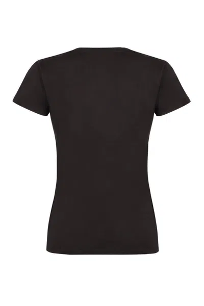 Nili Lotan Ribbed Neckline Short Sleeve V-neck T-shirt