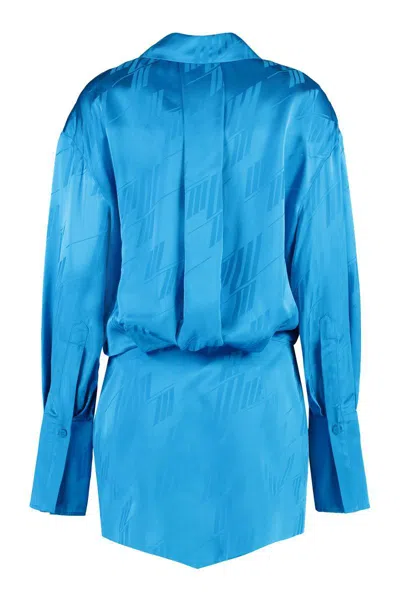 Attico Shirtdress Viscose Asymmetric Hem