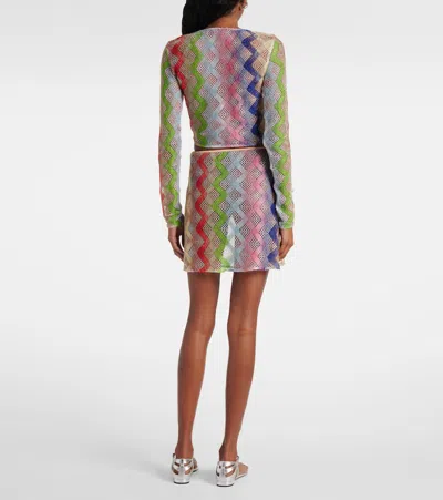 ZIG ZAG锯齿图案钩编迷你半身裙