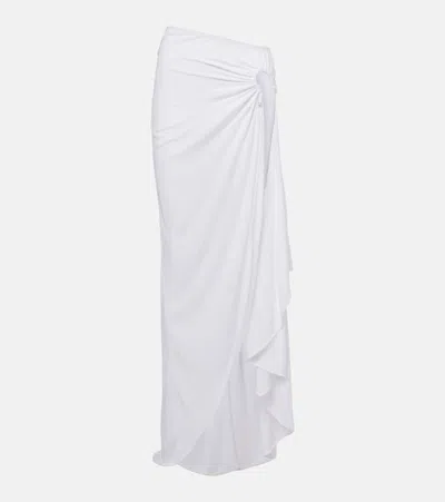Christopher Esber Crescent Draped Asymmetric Midi Skirt In White