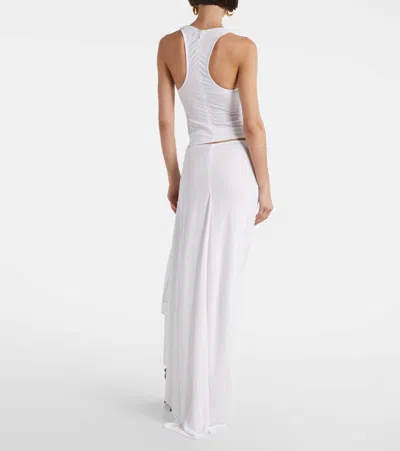 Christopher Esber Crescent Draped Asymmetric Midi Skirt In White