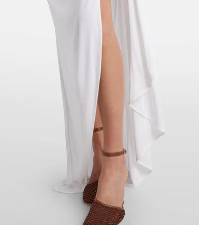 Christopher Esber Crescent Draped Asymmetric Midi Skirt In White