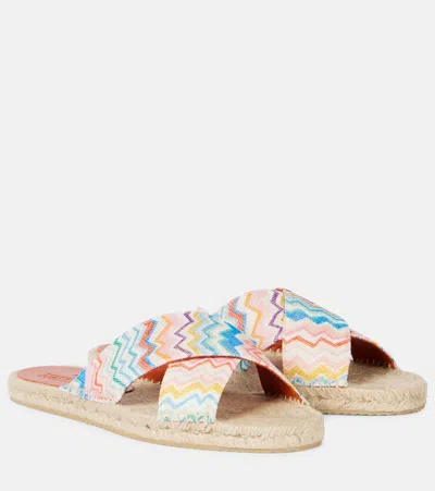 Missoni Harlow Zigzag Espadrille Slides In Multi