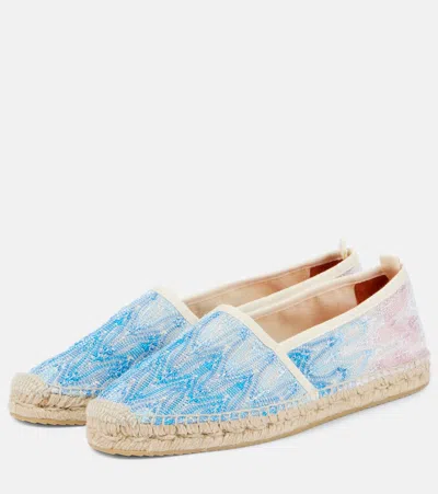 Missoni Elle Wave Embellished Espadrilles In Blue