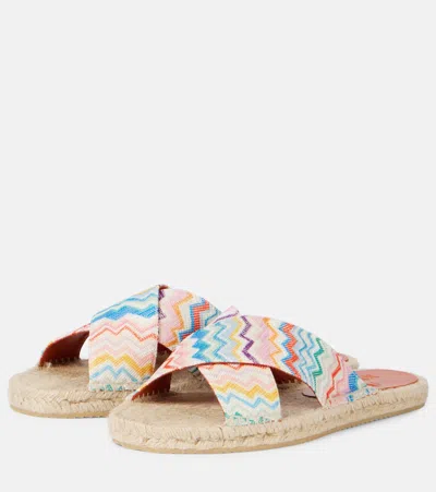 Missoni Harlow Zigzag Espadrille Slides In Multi