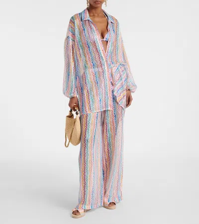 Missoni Harlow Zigzag Espadrille Slides In Multi