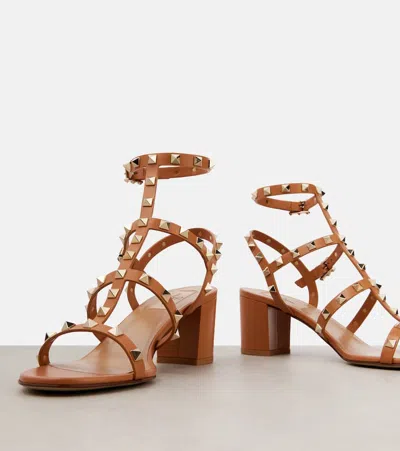 Valentino Rockstud Caged 60 Leather Ankle Strap Sandal
