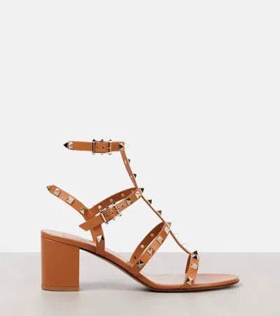 Valentino Rockstud Caged 60 Leather Ankle Strap Sandal