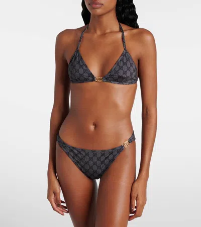 Gucci Gg Pattern Halter Neck Triangle Top Swimsuit