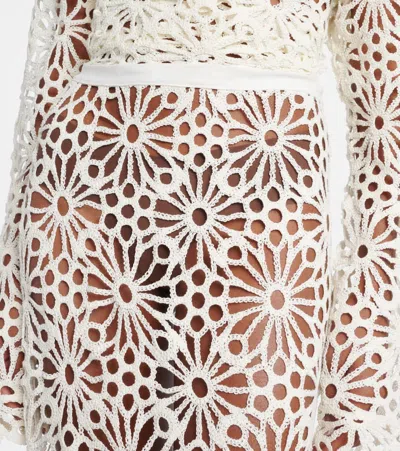 Norma Kamali Obie Floral-lace Maxi Skirt In White