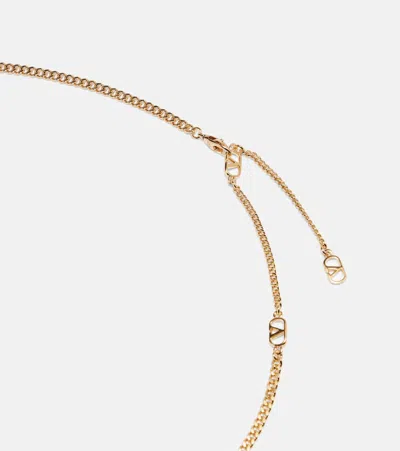 Valentino Garavani Multicolor Nylon And Metal Le Chat De La Maison Necklace In Gold