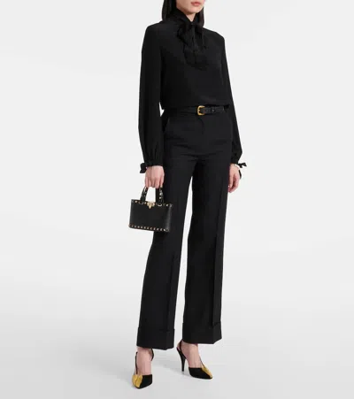 Valentino Garavani Rockstud Mini Shopping Bag In Grainy Calfskin Woman Black Uni