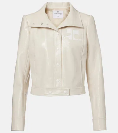 Courrèges Courreges Re Edition Jacket In Coated Cotton In Gold