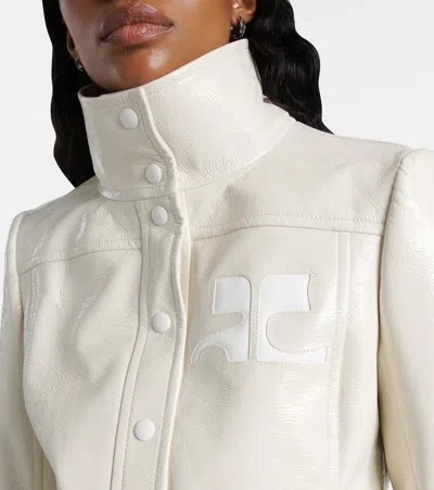 Courrèges Courreges Re Edition Jacket In Coated Cotton In Gold