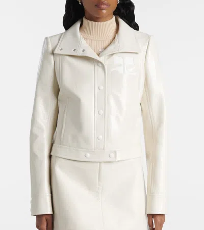 Courrèges Courreges Re Edition Jacket In Coated Cotton In Gold