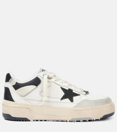 Golden Goose Forty2 Leather Sneakers With Black Star And Heel Tab
