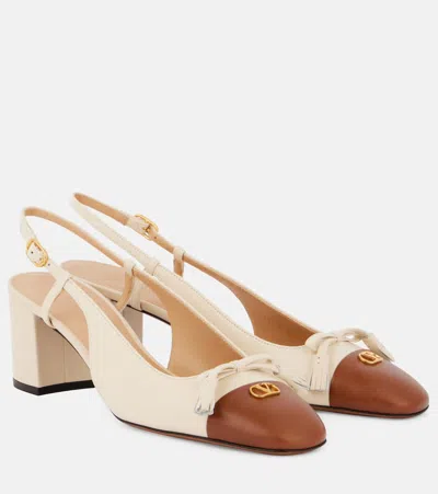 Valentino Slingback Valet Du Roi Pumps In Butter/tobacco In Nude