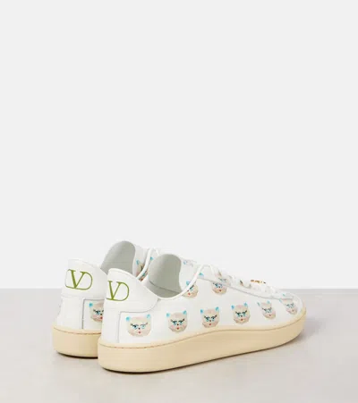 Valentino Artistic Maison Cat Leather Sneakers