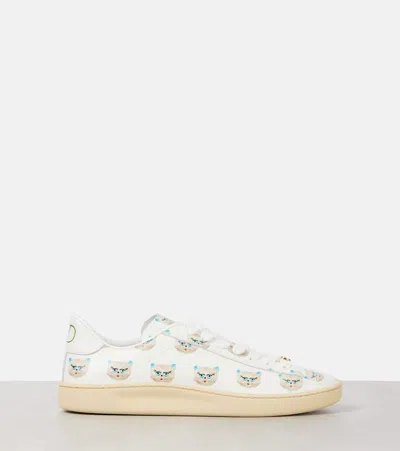 Valentino Artistic Maison Cat Leather Sneakers