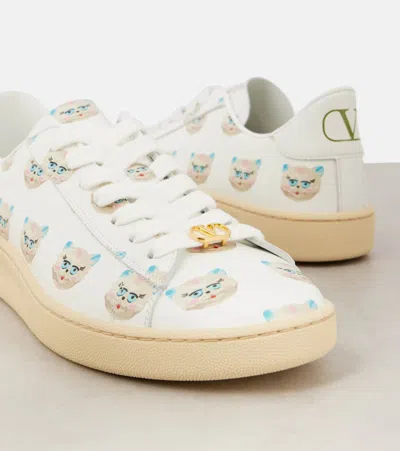 Valentino Artistic Maison Cat Leather Sneakers