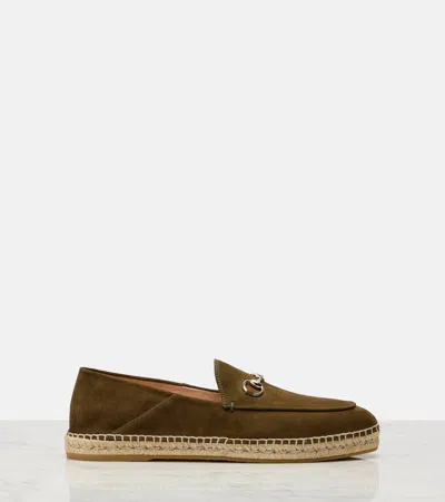 Gucci Horsebit Suede Espadrilles