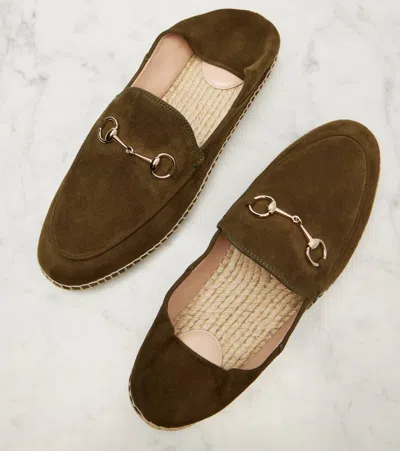 Gucci Horsebit Suede Espadrilles