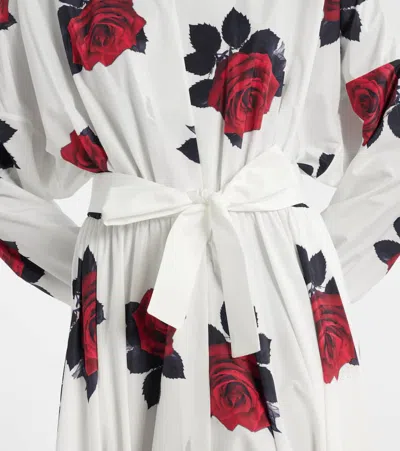 Norma Kamali Oversized Boyfriend Floral-print Shell Gown In White