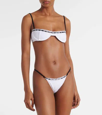 Same Broderie Anglaise Bikini Top In White